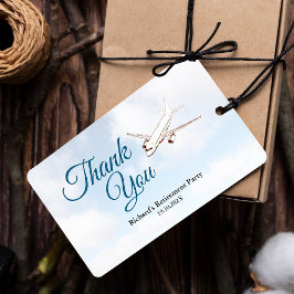 退職パーティー贈与ラベルと飛行機デザイン ギフトタグ