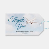 退職パーティー贈与ラベルと飛行機デザイン ギフトタグ (正面(横))