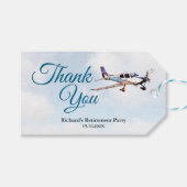 退職パーティー贈与ラベル飛行機デザイン2 ギフトタグ (正面(横))