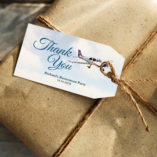 退職パーティー贈与ラベル飛行機デザイン2 ギフトタグ