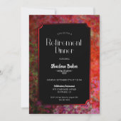 退職パーティー赤と黒の夕食 招待状 (正面)