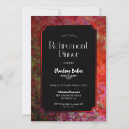 退職パーティー赤と黒の夕食 招待状
