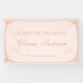 退職パーティー赤面ピンクエレガントのスクリプトヴィンテージ 横断幕 (横)