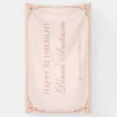 退職パーティー赤面ピンクエレガントのスクリプトヴィンテージ 横断幕 (縦)