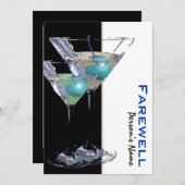 退職パーティー退カスタマイズ職 招待状 (正面/裏面)