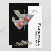 退職パーティー退カスタマイズ職 招待状 (正面/裏面)