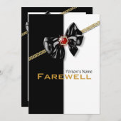 退職パーティー退カスタマイズ職 招待状 (正面/裏面)