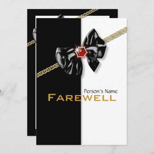 退職パーティー退カスタマイズ職 招待状 (正面/裏面)