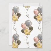 退職パーティー金ゴールドバラ金ゴールドバルーン 招待状 (裏面)