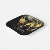 退職パーティー金ゴールドブラック紙吹雪シャンパン ペーパープレート (傾斜あり)