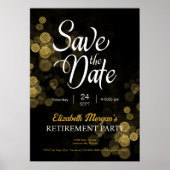 退職パーティー金ゴールド紙吹雪保存日 ポスター (正面)