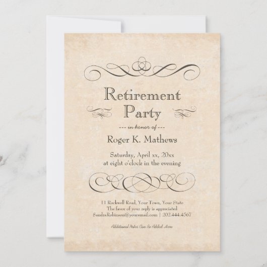 退職パーティー食べ:飲み物と非常にメリー 招待状 (裏面)