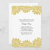 退職パーティー黄モダン色およびフローラ招待状 招待状 (正面/裏面)
