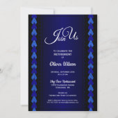 退職パーティー黒と青 招待状 (正面)