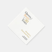 退職パーティー30年応援とビールミニマル スタンダードカクテルナプキン (角)