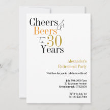 退職パーティー30年応援とビールミニマル