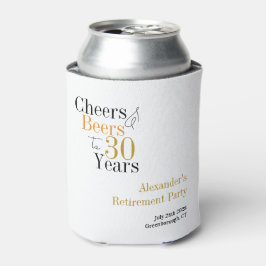退職パーティー30年応援とビールミニマル 缶クーラー