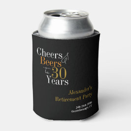 退職パーティー30年応援とビール 缶クーラー