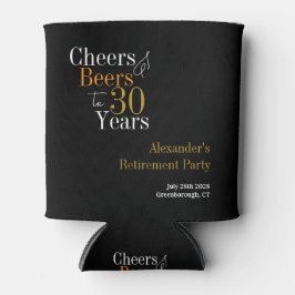 退職パーティー30年応援とビール 缶クーラー