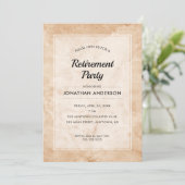 退職パーティー | おしゃれな大理石の背景 招待状 (スタンド正面)