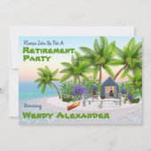 退職パーティー-おもしろい休暇 招待状 (正面)