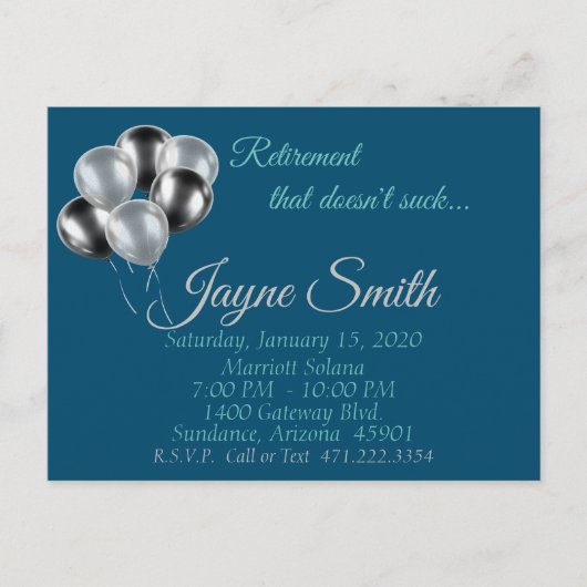 退職パーティー、「そうではない吸」。 ポストカード (正面)