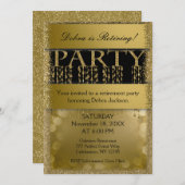 退職パーティー | エレガントな楽しみ 招待状 (正面/裏面)