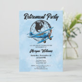 退職パーティー グローブ 旅行 飛行機 場所 招待状 (スタンド正面)