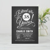 退職パーティー – シャルボード白黒 招待状 (スタンド正面)