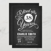 退職パーティー – シャルボード白黒 招待状 (正面/裏面)