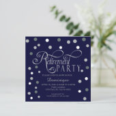 退職パーティー、シルバー、海軍招待状 招待状 (スタンド正面)