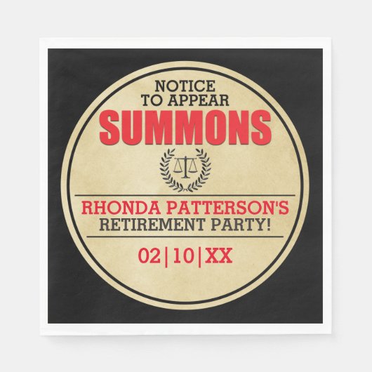 退職パーティー スタンダードランチョンナプキン (正面)