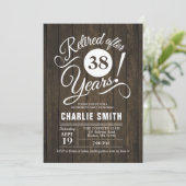 退職パーティー - ラスティック ウッド ホワイト 招待状 (スタンド正面)