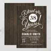 退職パーティー - ラスティック ウッド ホワイト 招待状 (正面/裏面)