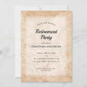 退職パーティー |大理石スタイリッシュの背景 招待状 (正面)