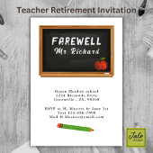 退職パーティー 学校の先生 黒板 招待状