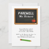 退職パーティー 学校の先生 黒板 招待状 (裏面)