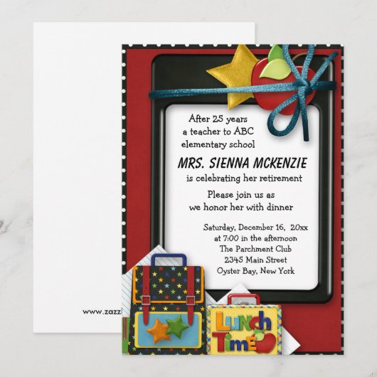 退職パーティー 招待状 (正面/裏面)