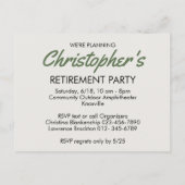 「退職パーティー 日時お楽しみに」 案内ポストカード (裏面)