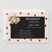 退職パーティー「最悪じゃない」 ピンク＆ブラック 招待状 (正面)