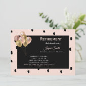 退職パーティー「最悪じゃない」 ピンク＆ブラック 招待状 (スタンド正面)