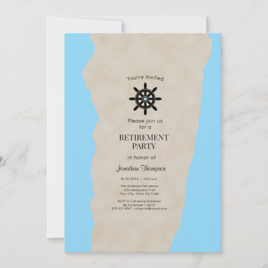 退職パーティー 海事 カスタム 招待状 (正面)