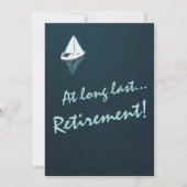 退職パーティー – 穏やかな水に帆船 – 招待状 (正面)