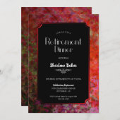 退職パーティー 赤と黒のディナー 招待状 (正面/裏面)