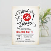 退職パーティー – 赤白黒 招待状 (スタンド正面)