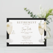 退職パーティー "退屈しないで" 黒 招待状 (スタンド正面)