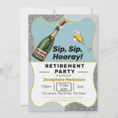 退職パーティー、退職した単クラシックに、ヴィンテージ 招待状 (正面)