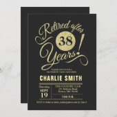 退職パーティー – 黒板金ゴールド 招待状 (正面/裏面)