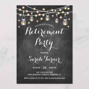 退職パーティー-黒板 招待状