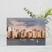 退職パーティー、NYCマンハッタンスカイライン、名称、 招待状 (スタンド正面)